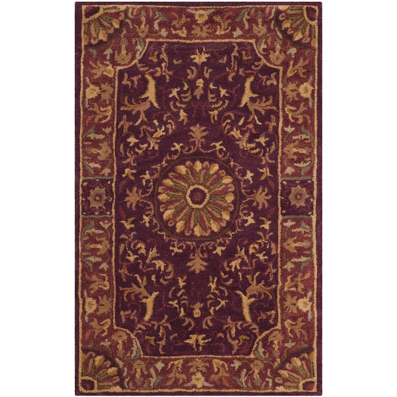 SAFAVIEH Handmade Empire Eftichia Traditional Oriental Wool Rug - 2' x 3' - Burgundy