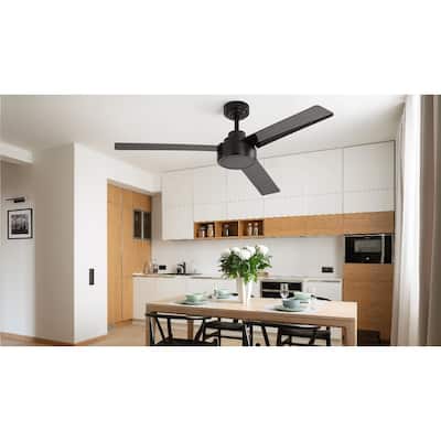 Indoor/Outdoor Reversible Ceiling Fan without Light, 52 Inch Remote Ceiling Fan No Light with 3 ABS Blades