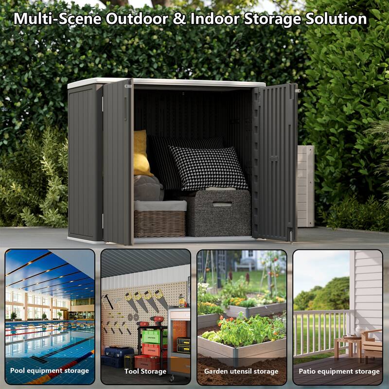 45-880 Gal. Outdoor Resin Deck Box Storage Shed for Garden,Patios,Backyards,Tools
