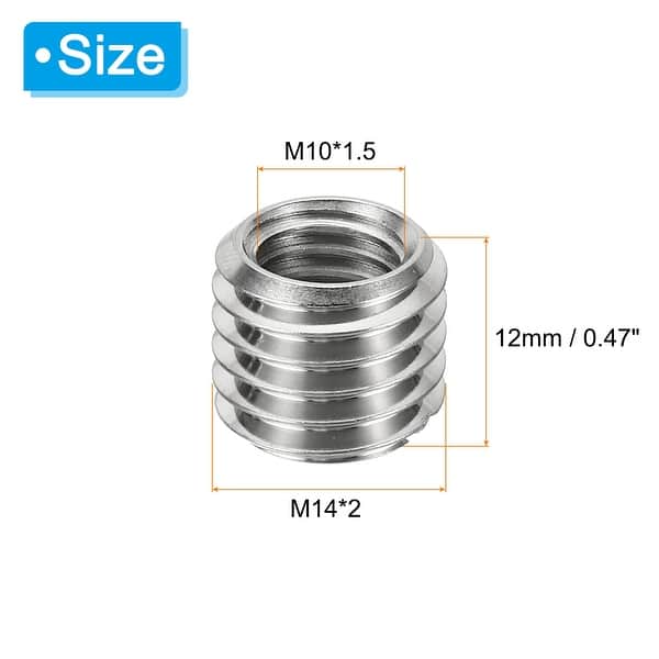 6pcs Thread Repair Insert Nut Adapters Reducer Stainless Steel 12mm Silver Bed Bath & Beyond