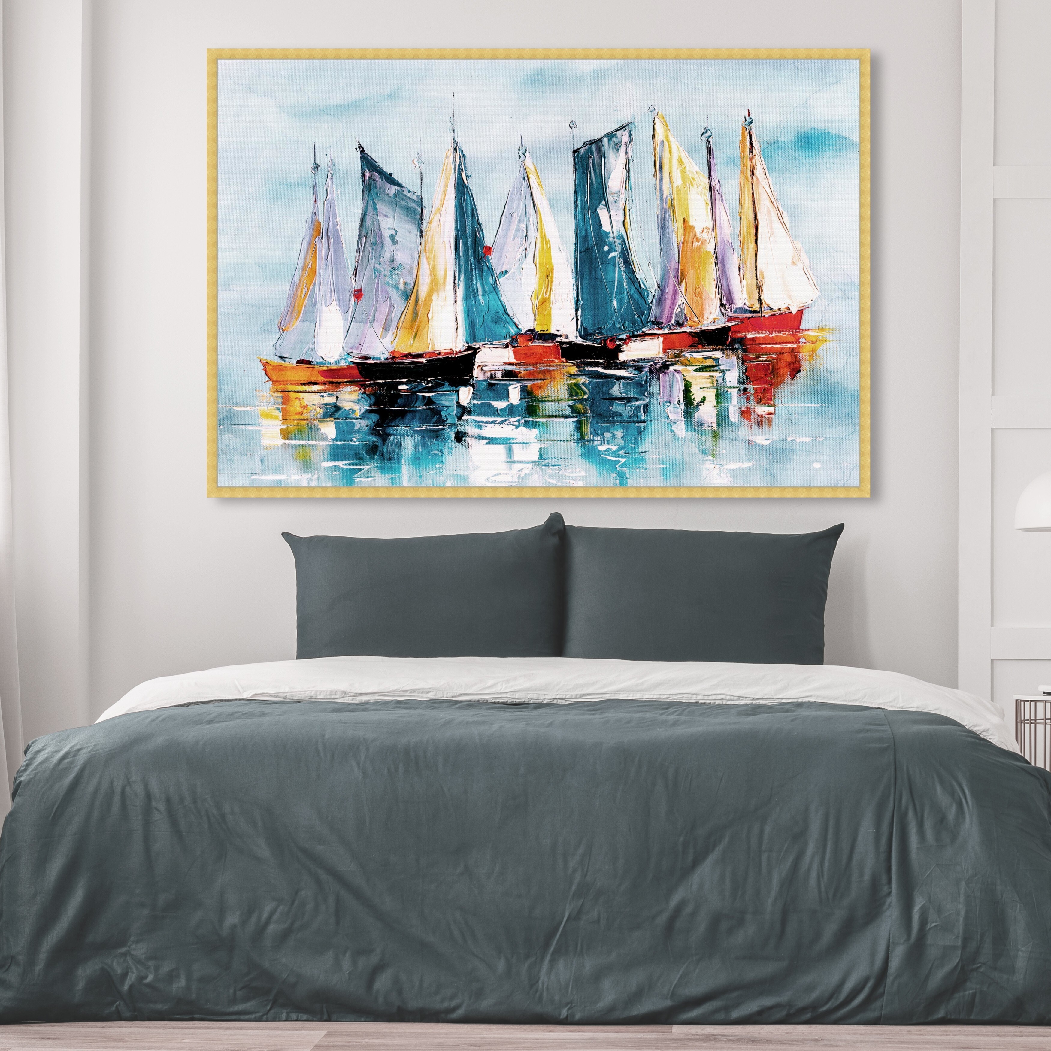 Wow Oliver Gal Louis Vuitton LV Ocean Sailboat Print Wall Art Framed 16 X  20