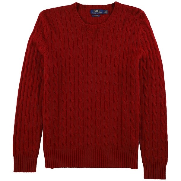 Mens red cable knit jumper Clearance