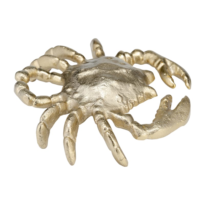 Sagebrook Home 7" Metal Contemporary Decorative Coastal Beach Ocean Crab Statue Table Decor