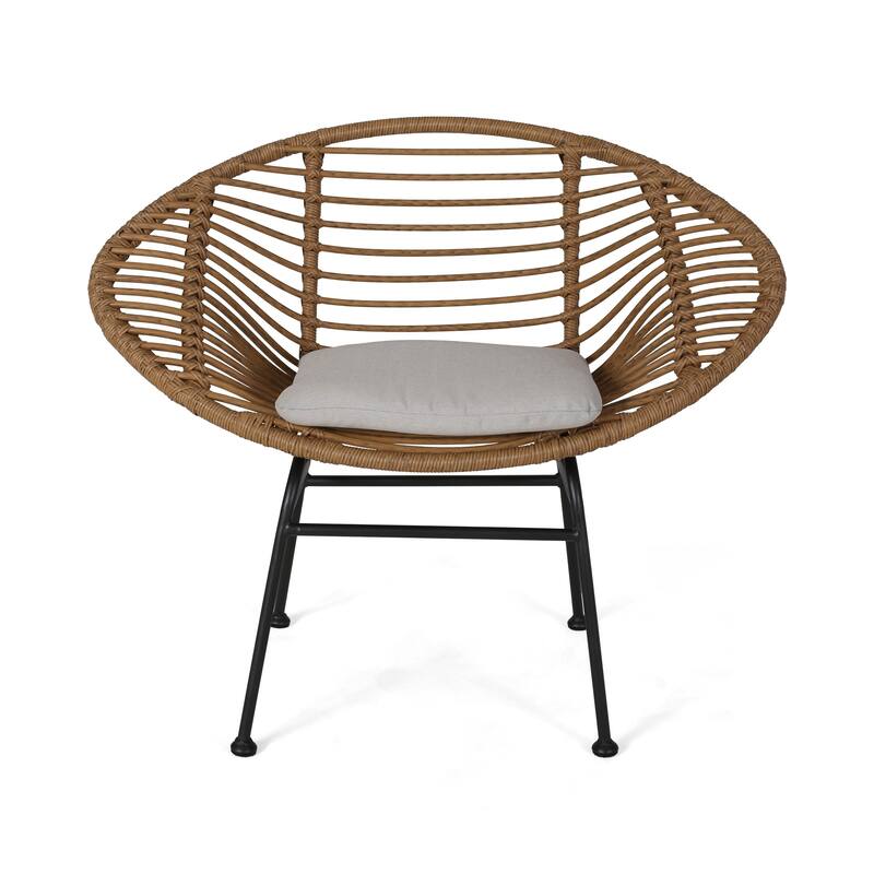 San Antonio Indoor Woven Faux Rattan Chairs with Cushions (Set of 2) by Christopher Knight Home