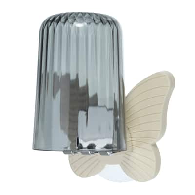 1 Set Wall Mounted Toothbrush Holder, Cute Hanging Toothbrush Holder with Cup, Beige, 4.33"x3.35" - Beige
