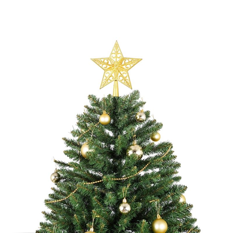 Christopher Knight Home - Evergreen Glow Modern Pre-Lit Artificial Christmas Tree with LED Lights and Hinged Branch Design