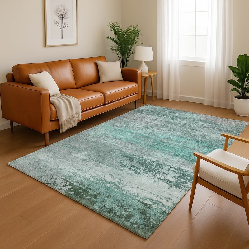 Premium Washable Super Soft Modern Casual Mayfield Rug - Teal - 2'6" x 3'10"