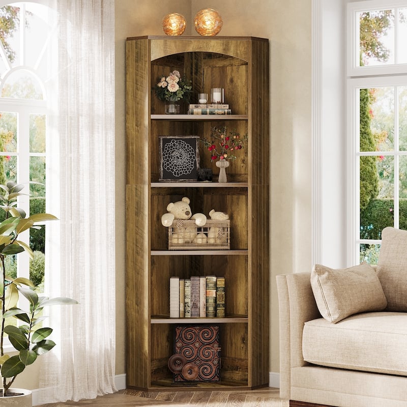 Corner Storage Cabinet, Corner Shelf Bookshelf Bookcase Display Rack, Living Room Bedroom Kitchen Home Office