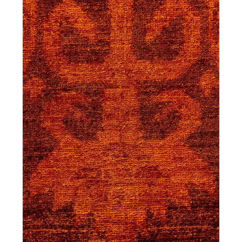 Overdyed One-of-a-Kind Hand-Knotted Area Rug - Orange - 10' 0" x 13' 9"