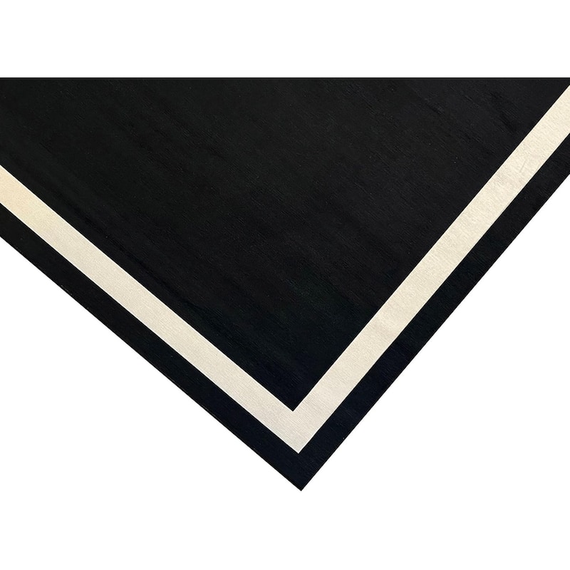 Machine Washable Area Rug With Non Slip Backing - Everest Geometric Modern Border Design
