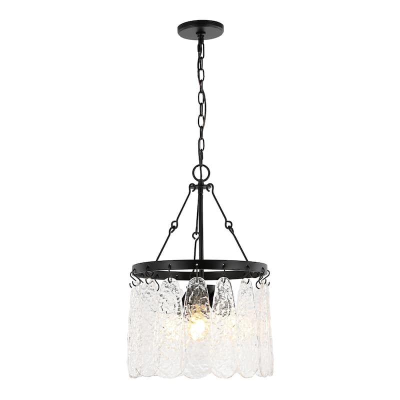 SAFAVIEH Thryssa 3-light 15-inch Chandelier - Black/Clear - 14"W x 14"D x 87"H
