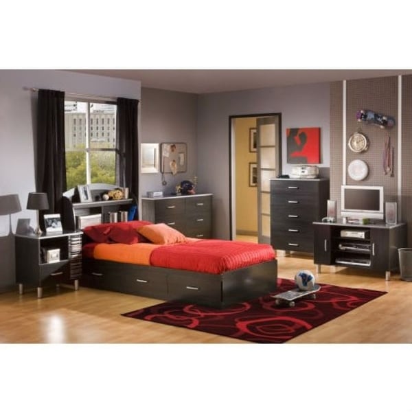 Twin Charcoal Black Modern Backless Platform Daybed With Storage Drawers Beds Bed Frames Steel in a textured stain black finish lends durability, distinction and industrial flair. twin charcoal black modern backless