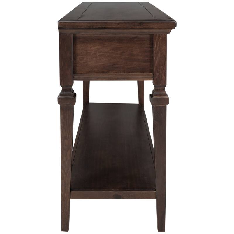 Classic Console Table with 3 Top Drawers and Open Style Bottom Shelf