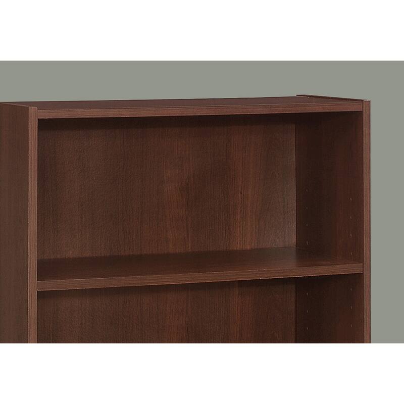 Transitional 4 Tier Bookshelf, 36"h Bookcase with 2 Adjustable Shelves and 1 Fixed Bottom Shelf for Living Room Office Bedroom