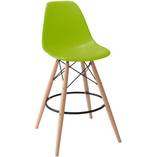 Counter Stool With Back Plastic Molded Wooden Eiffel Base For Kitchen Island Hotel Work High Chair