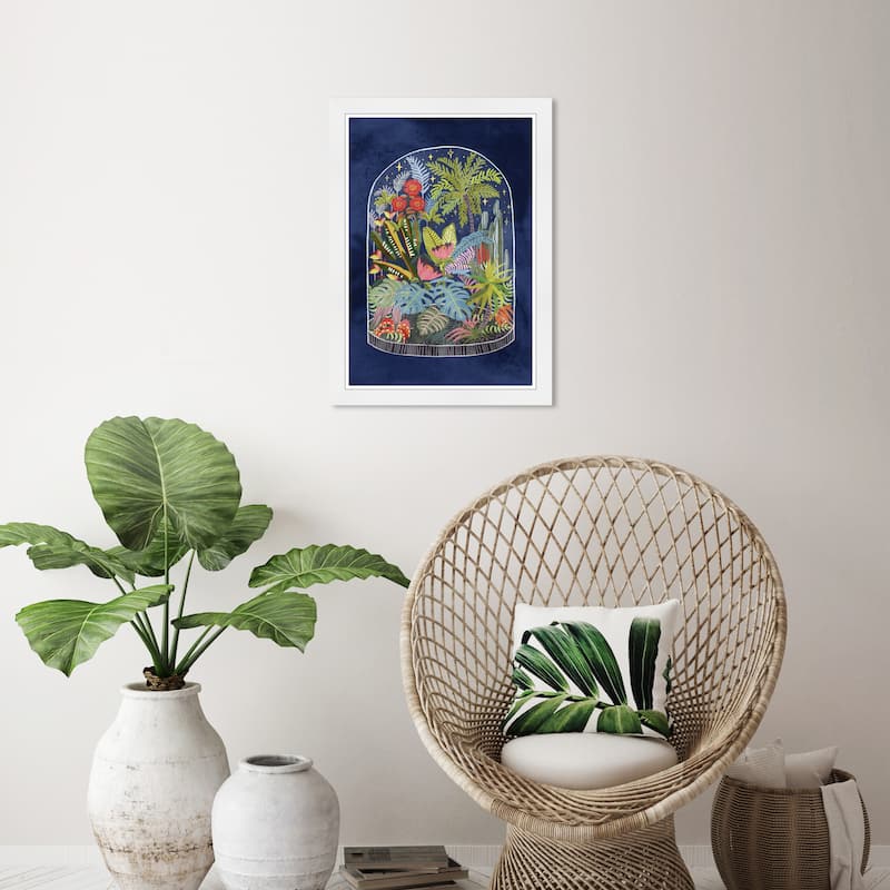 Wynwood Studio Bottled Jungle Framed Trendy Maximalist Decor 1 Piece Canvas Wall Art