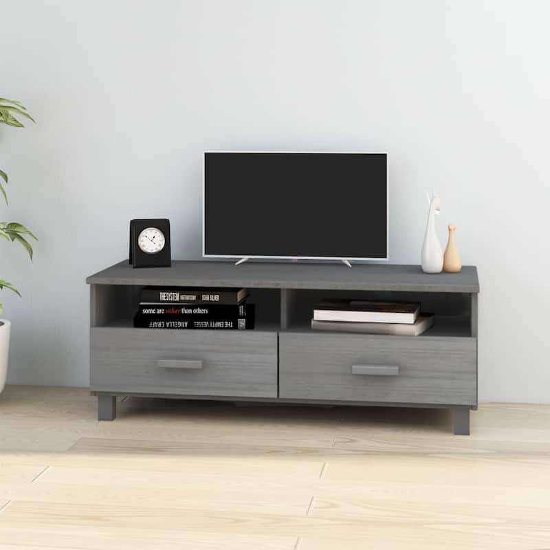 vidaXL TV Stand TV Console Sideboard TV Unit Cupboard HAMAR Solid Wood Pine - 41.7"x15.7"x15.7"