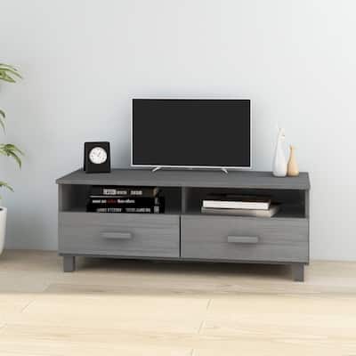vidaXL TV Stand TV Console Sideboard TV Unit Cupboard HAMAR Solid Wood Pine - 41.7"x15.7"x15.7"
