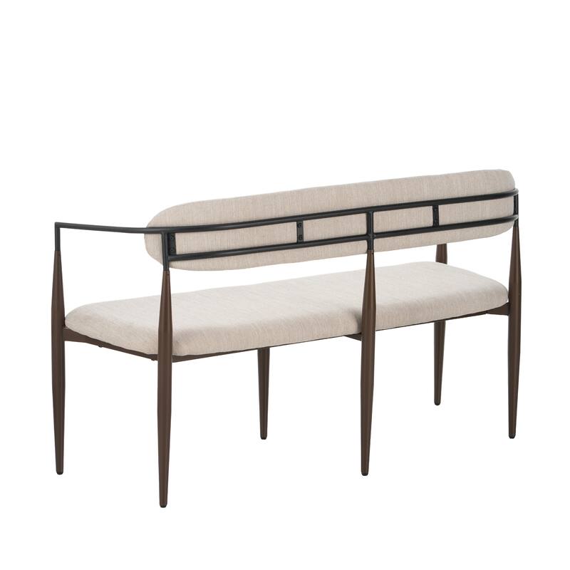 Christopher Knight Home - Elias Modern Metal Loveseat Settee with Elegant Upholstered Seating