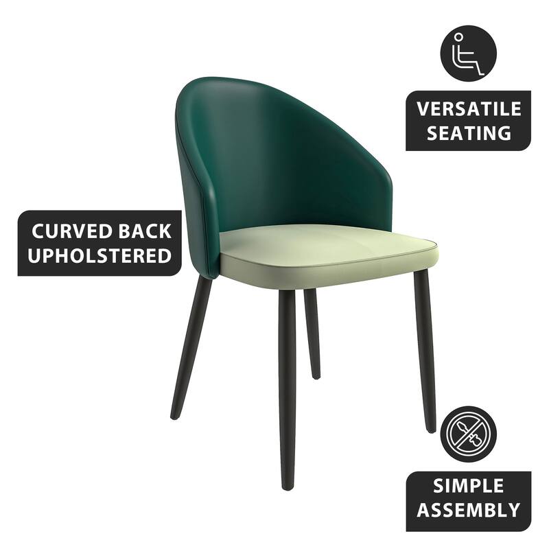 Upholstered Dining Chair in Leather/Fabric/Boucle with Wood Legs Set of 4 Paradiso Collection