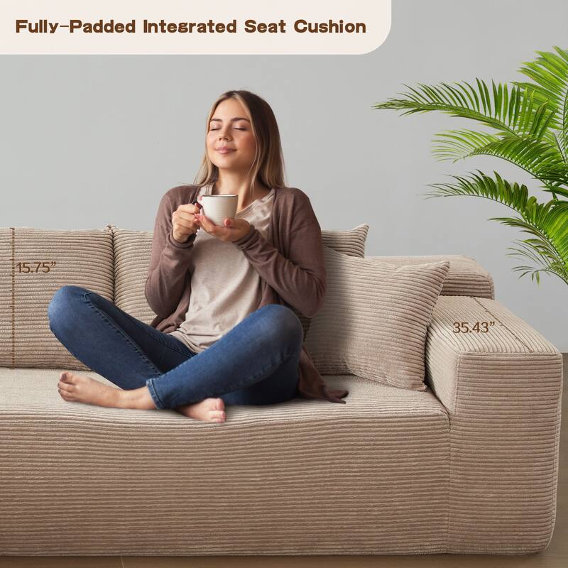 OVIOS Pit Stripes No Assembly Required Chaise Sofa