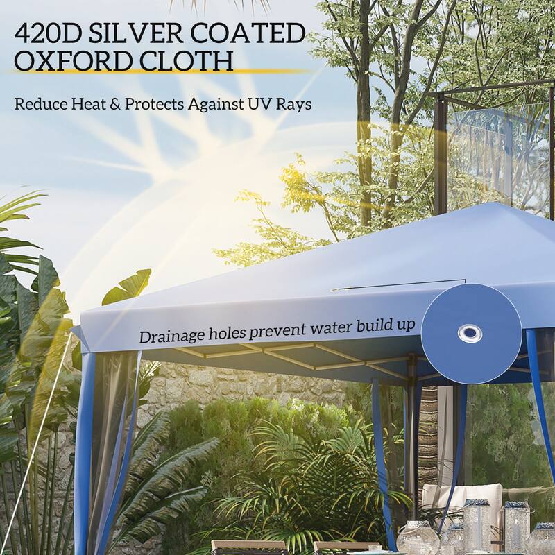 GDFStudio - Nathan Portable Pop-Up Canopy Tent with Adjustable Height and Screened Shelter Design for Outdoor Use
