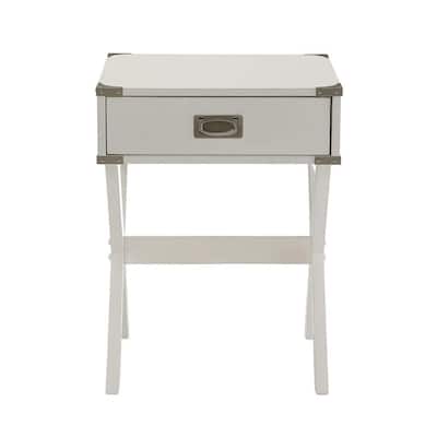 Side Table with Metal Corners