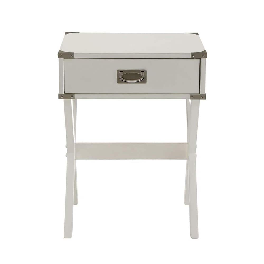 Side Table with Metal Corners