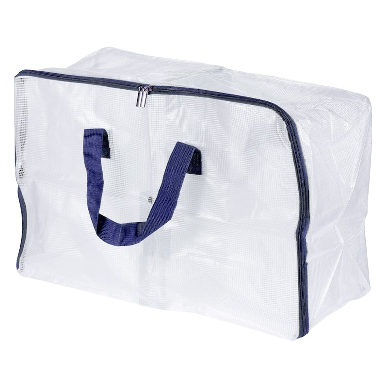 Closet Storage Bags, Medium Foldable Clothes Organizer Tote Bag, Navy Blue