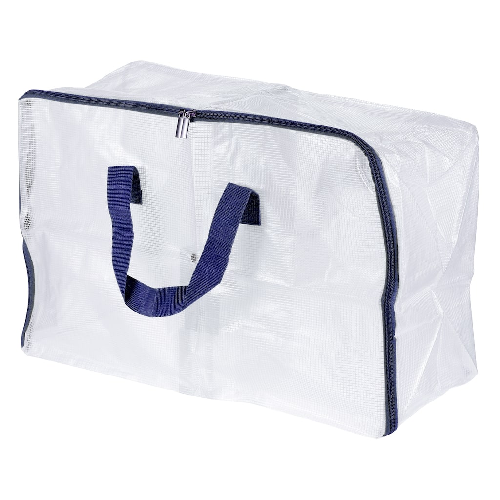 Closet Storage Bags, Medium Foldable Clothes Organizer Tote Bag, Navy Blue