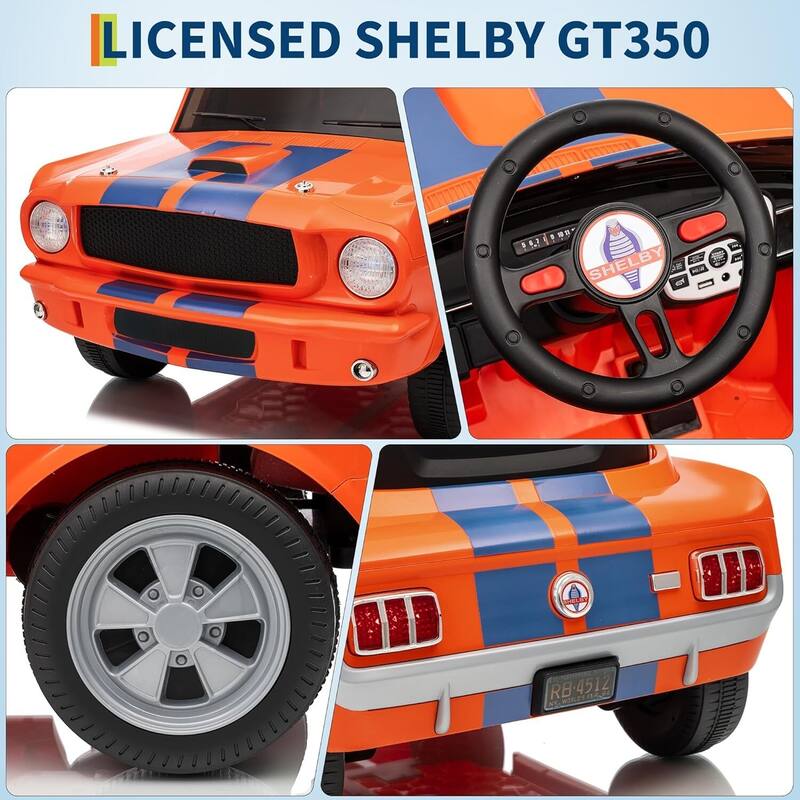 12v Electric Vehicle Licensed Shelby GT350 Ride on Car Toy for Kids Best Gifts