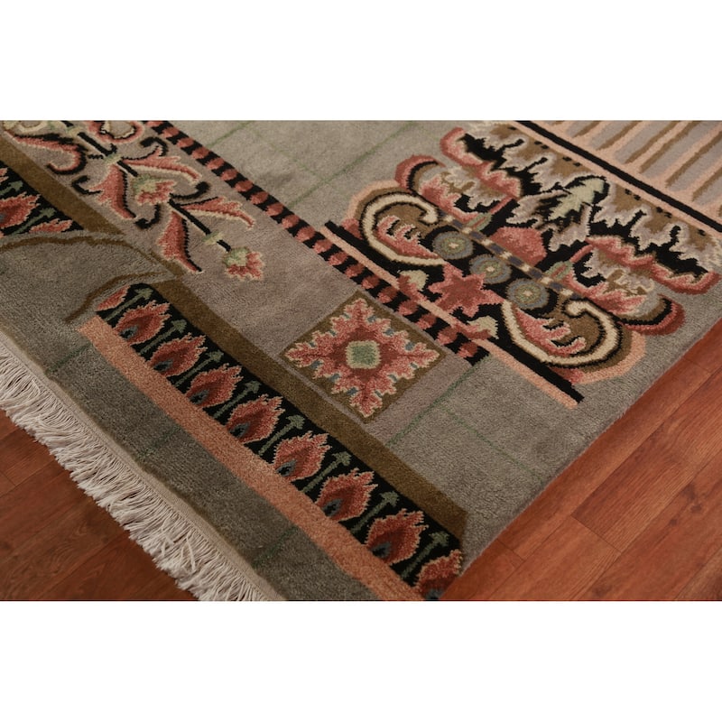Nepalese Oriental Area Rug Hand-Knotted Wool Carpet - 9'0"x 11'7"