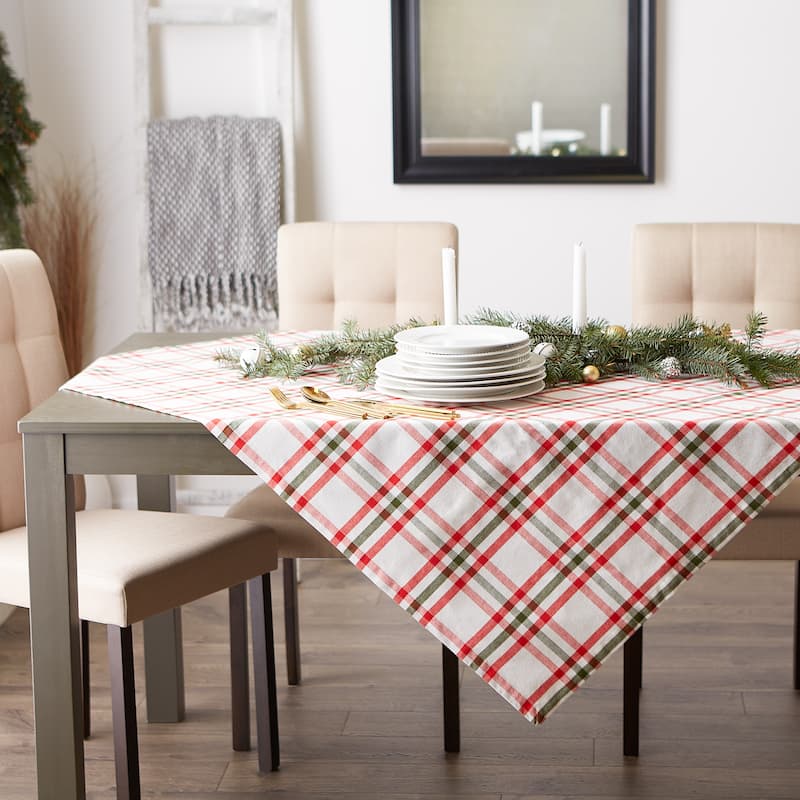DII Nutcracker Plaid Tablecloth Bed Bath & Beyond 31864106