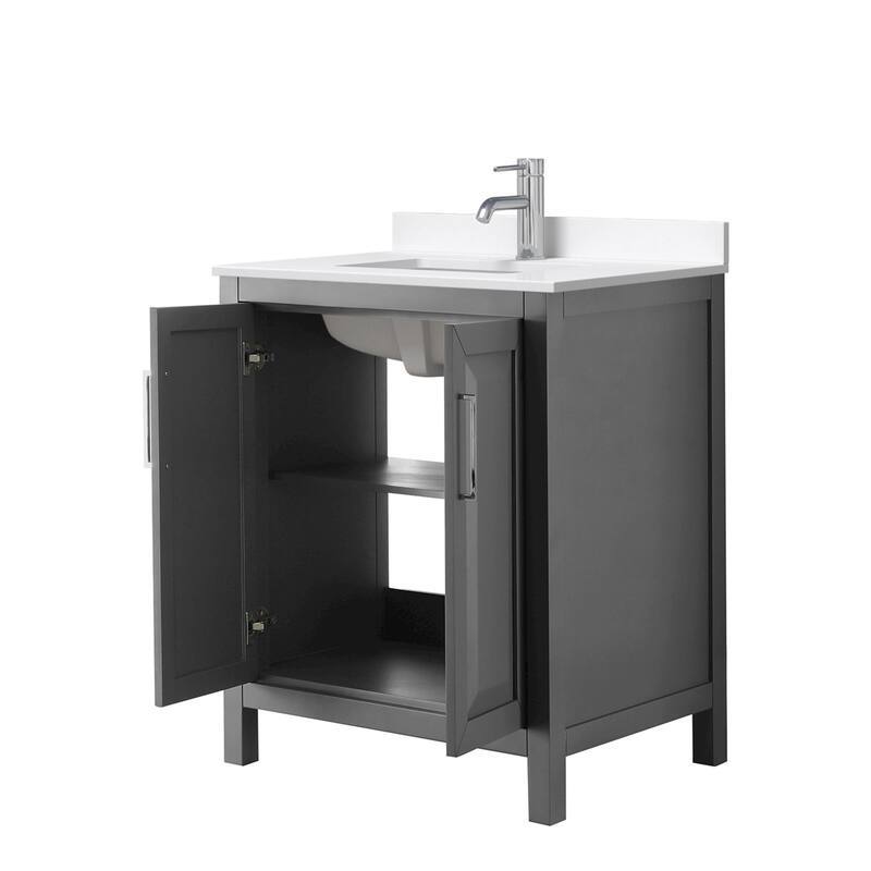 Daria 30-inch Single Vanity, Single Hole Quartz Top