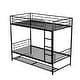 preview thumbnail 8 of 7, Black Metal Bunk Bed with Bottom Shelf and Full-Length Guardrails, Converts to Two Beds