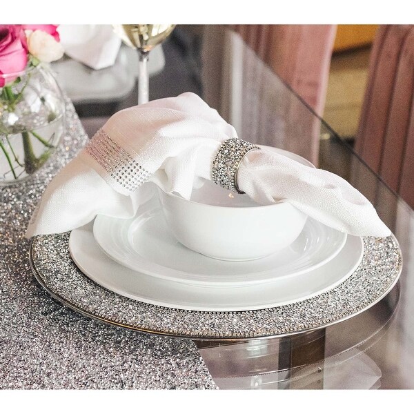 Sparkles Home Luminous Rhinestone Charger Plate Bed Bath