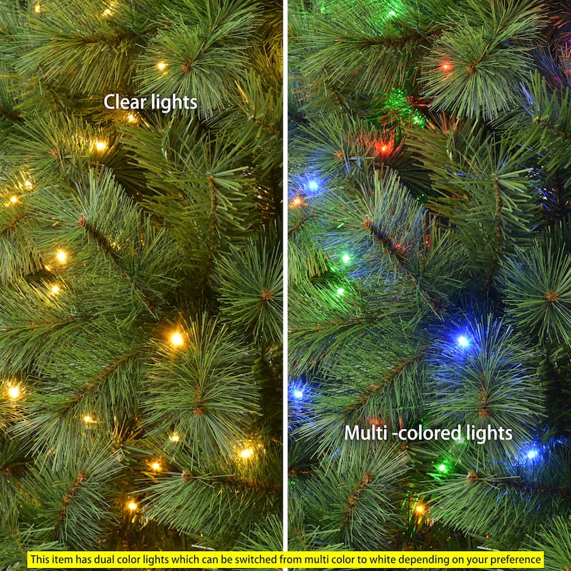Puleo International 9' Pre-Lit Artificial Wyoming Pine Tree with Multi-Function LED Lights