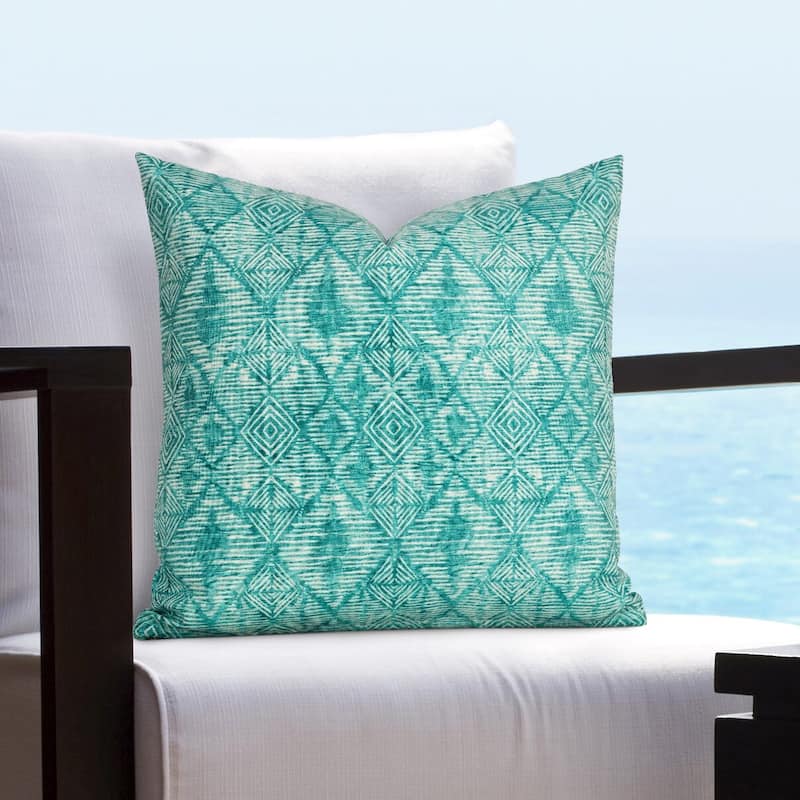 Siscovers Boho Diamond Solarium Indoor/Outdoor Throw Pillow - 20" x 20" - Caribe
