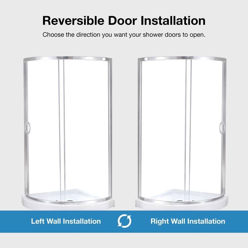 OVE Decors Breeze Corner Shower Sliding Door with Base and Clear