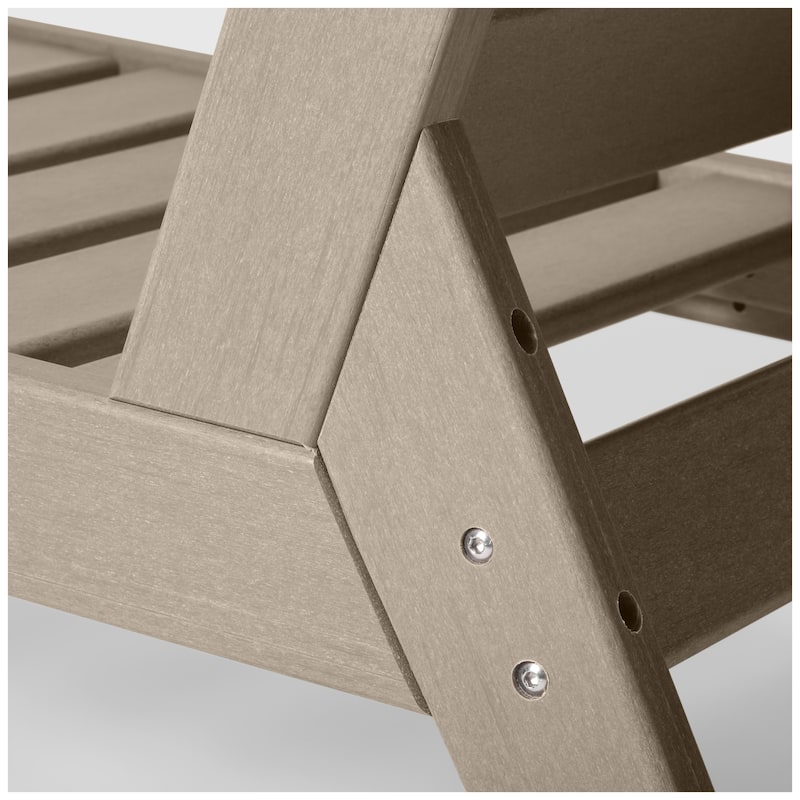 Birchwood All Weather HDPE Outdoor Patio Deep Seating Weathered Wood Club Chair With Cushions (1-Piece)