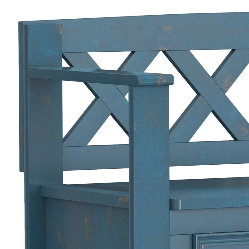 WYNDENHALL Halifax 48 inch Wide Solid Wood Transitional Entryway Bench - 48 Inches wide