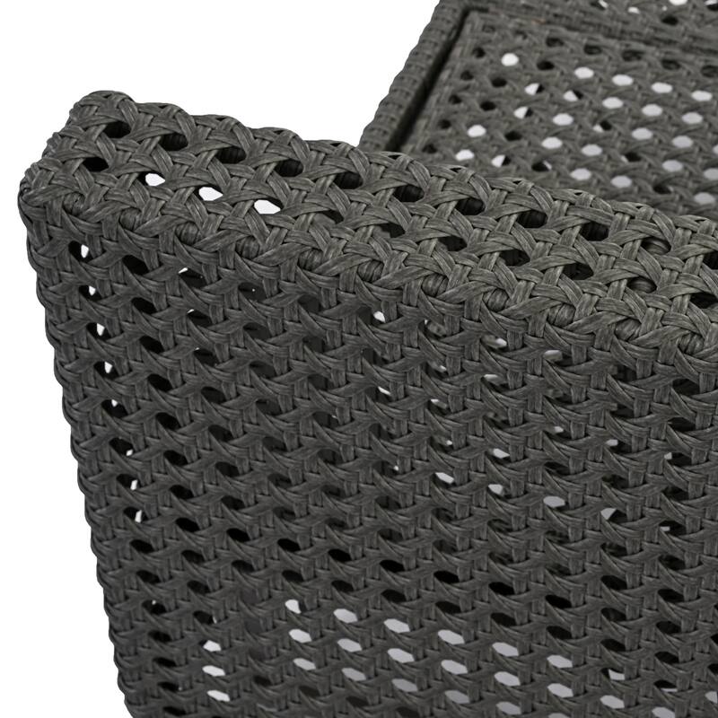 Diamond Weave Patio Sectional Sofa L-shape Conversation Sets with Extendable Coffee Table, Ice Bucket, Collapsible Seat, 6-Pers