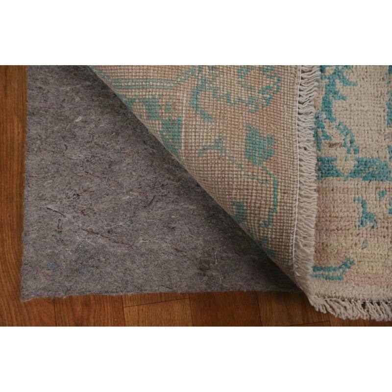 Traditional Geometric Oushak Turkish Oriental Wool Rug Handmade Carpet - 1'11" x 3'11"