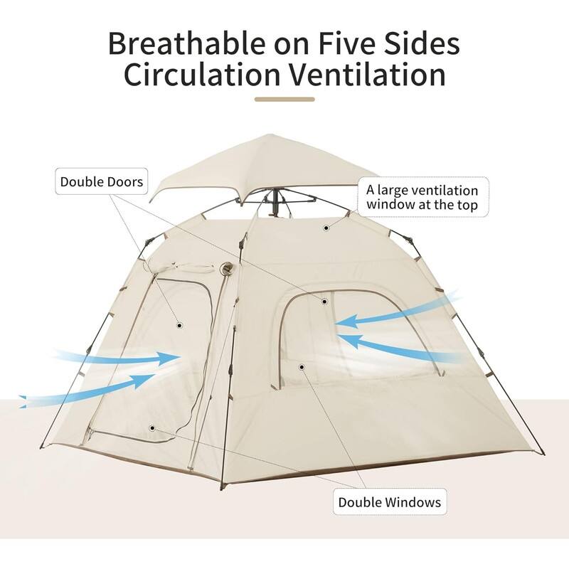 3 Person Instant Cabin Tent,Easy Setup Pop up Tents for Camping,34