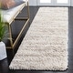 preview thumbnail 1 of 3, SAFAVIEH Hudson Shag Lulzime Modern Abstract 2-inch Thick Rug 2'3" x 10' Runner - Ivory/Beige