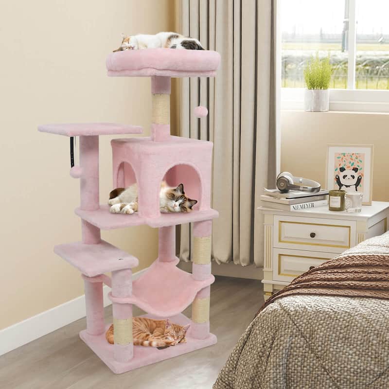 Costway 44” Tall Multi-level Cat Tree with Cushion Top Perch, - See Details