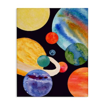 Stupell Planetary Galaxy in Space Canvas Wall Art Design By Corinne Rose Designs