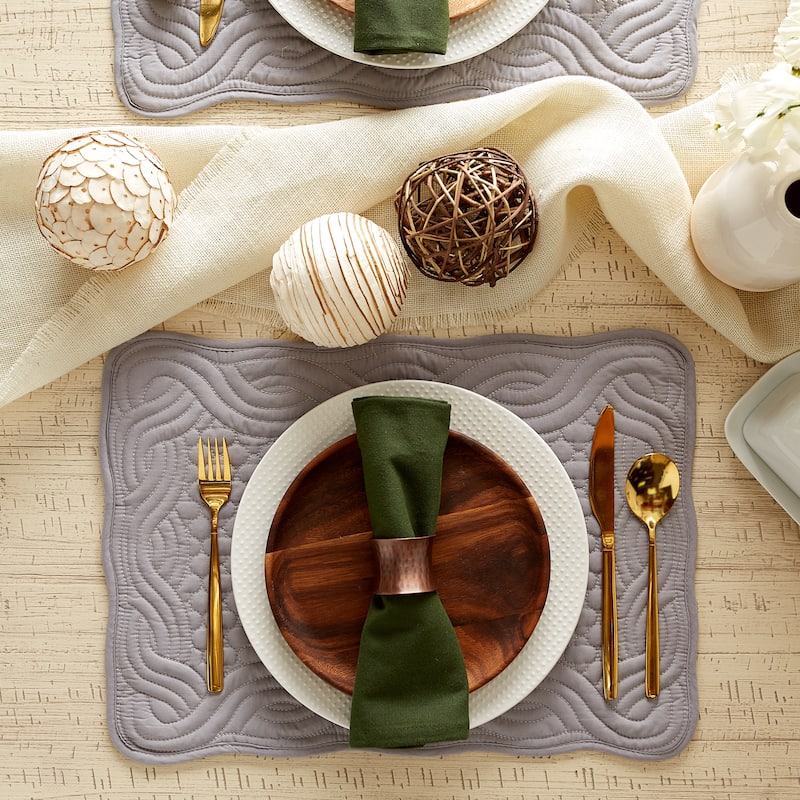 DII French Blue Quilted Farmhouse Placemat (Set of 6)