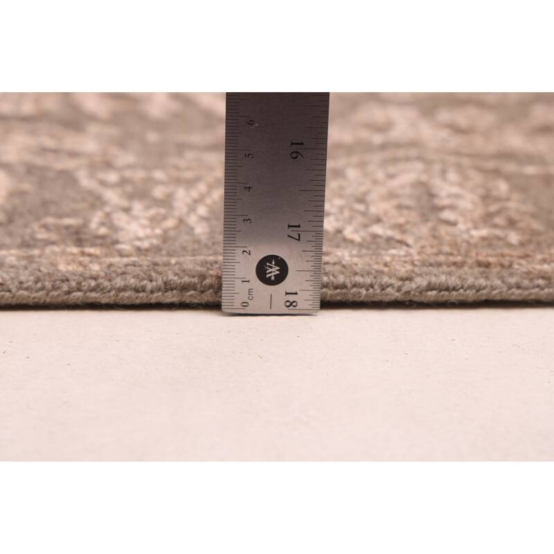 ECARPETGALLERY Hand-knotted Heritage Brown, Taupe Silk, Wool Rug - 2'6 x 13'10