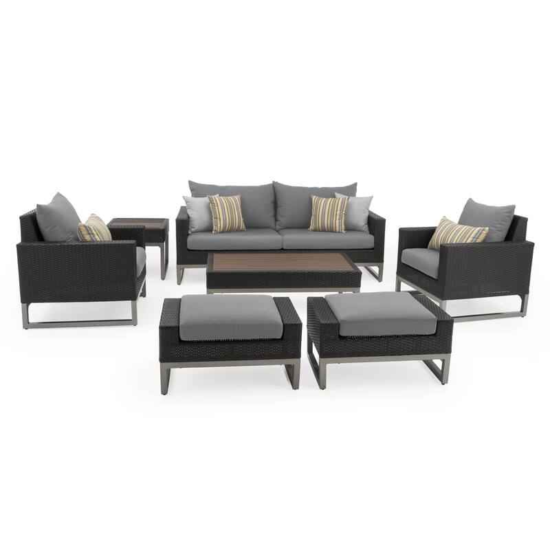 Milo Espresso 18 Piece Sunbrella Outdoor Patio Estate Set